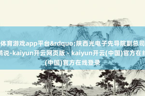 体育游戏app平台&rdquo;陕西光电子先导院副总司理付鹏说-kaiyun开云网页版 - kaiyun开云(中国)官方在线登录